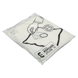 Bolsa Mercado plástico 27x32 cm.  g-80 incoloro (pq. 500 bl.)