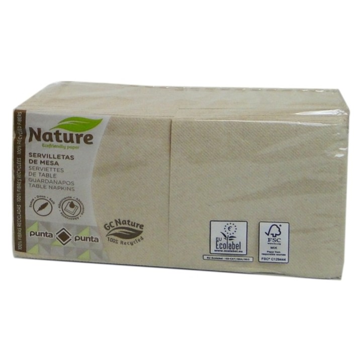 Servilleta Nature (GC) p&p 20x20 cm.  2 h. marrón (cj. 3000 serv.)