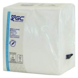 Servilleta 30x30 cm. 2 h. blanca (pq. 100 serv.)