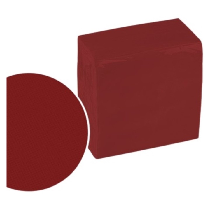 Servilleta p&p 33x33 cm.  2 h. burdeos (cj. 16 pq. 100 serv.)