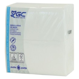 Servilleta plegado 1/6 p&p 30x40 cm.  2 h. blanco (cj. 3000 serv.)
