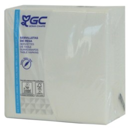 Servilleta 40x40 cm. 2 h. blanca (pq. 100 serv.)