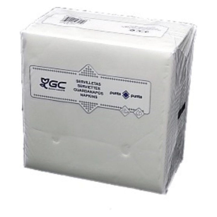 Servilleta p&p 40x40 cm.  2 h. blanc (pq. 100 serv.)