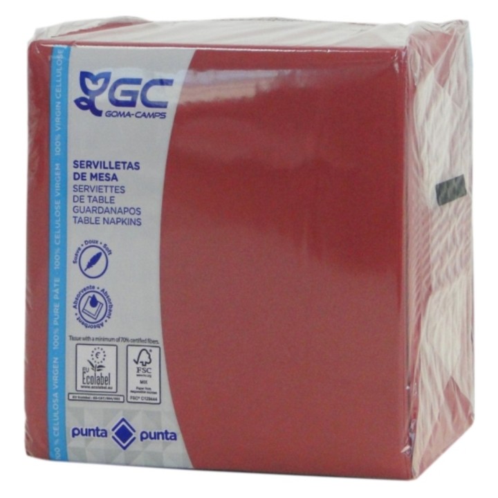 Servilleta p&p 40x40 cm.  2 h. burdeos (cj. 2000 serv.)