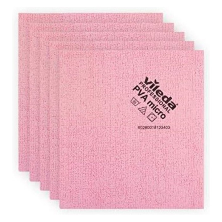 Bayeta PVA Micro vileda 38x35 cm.  rosa (pq. 5 un.)