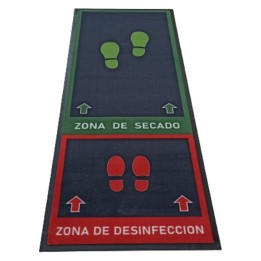 Alfombra impresa zona desinfección/secado 180x65 cm.