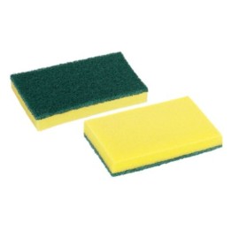Estropajo c/esponja bactericida 3M 158x95 cm. verde (pq. 12 un.)