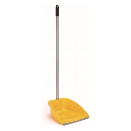 Recogedor reforzado c/mango y labio amarillo