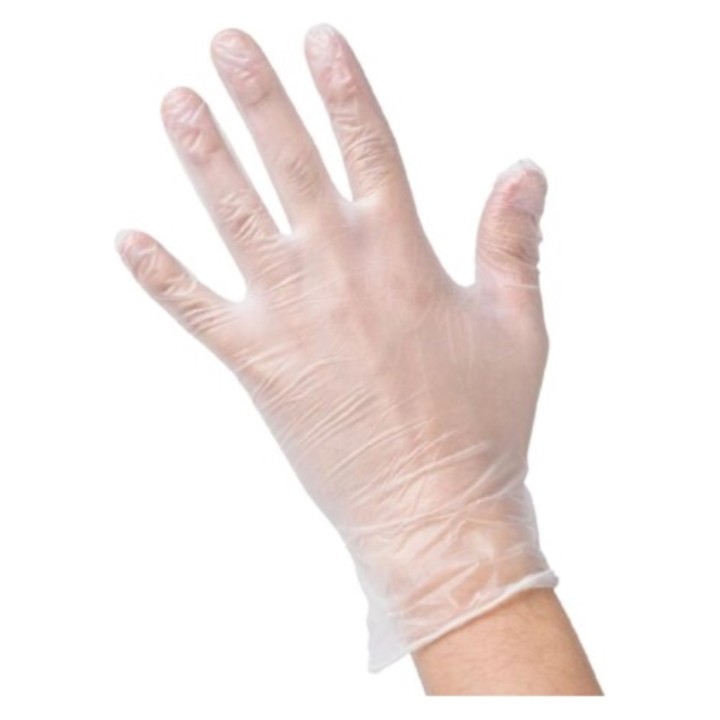 Guantes vinilo "eco" sin polvo  t/s (pq. 100 un.)