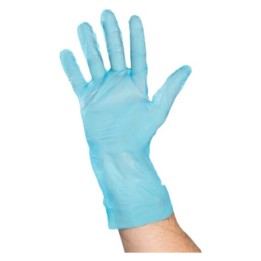 Guantes "ECO" vinilo sin polvo  t/s azul (pq. 100 un.)