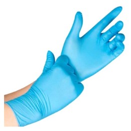 Guantes nitrilo "sensitive"  t/xl 3,5 g. azul (pq. 100 un.)