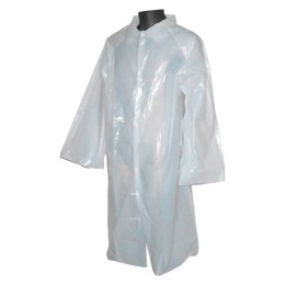 Bata visita (polietileno/plastico) pe  blanco (pq. 10 un.)