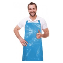 Delantal azul polietileno 76x120 cm. g-80 20 micras azul (pq. 100 un.)