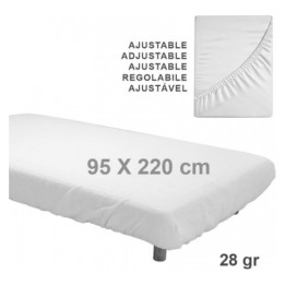Sabana ajustable pp 95x220 cm.  15 g. blanco (cj. 100 un.)
