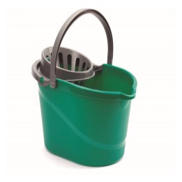 Cubo fregar oval c/escurridor 14 l. verde