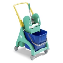 Carro Nick individual cubo 25 l. + prensa + asa u TTS verde