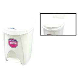 Cubo c/pedal 19x25,5x27,5 cm. 7 l.  blanco (1 un.)