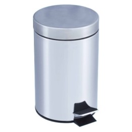 Papelera c/pedal inox plateado 20x25x28 cm. 5 l.  (1 un.)