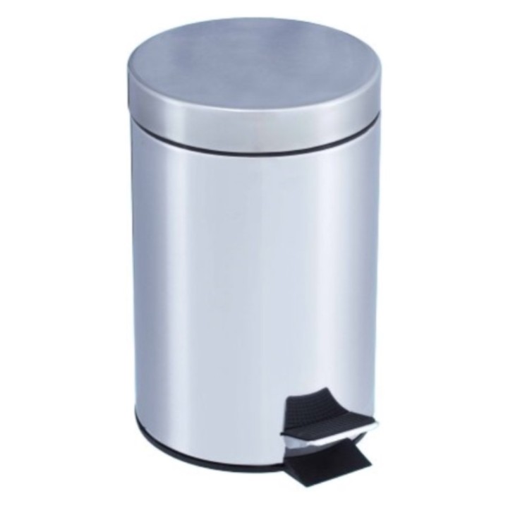 Papelera c/pedal inox plateado 20x25x28 cm. 5 l.  (1 un.)