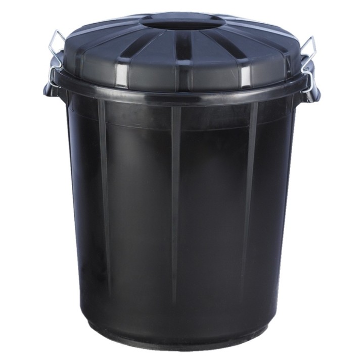 Cubo basura c/tapa 70 l. negro