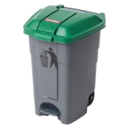 Cubo basura c/ruedas 50 l. verde