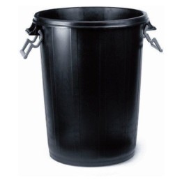 Cubo basura plastico con tapa ulises h 66cm -d-52 cm 100 l.  negro (1 un.)