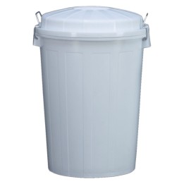 Cubo basura de plástico c/tapa 95 l. blanco