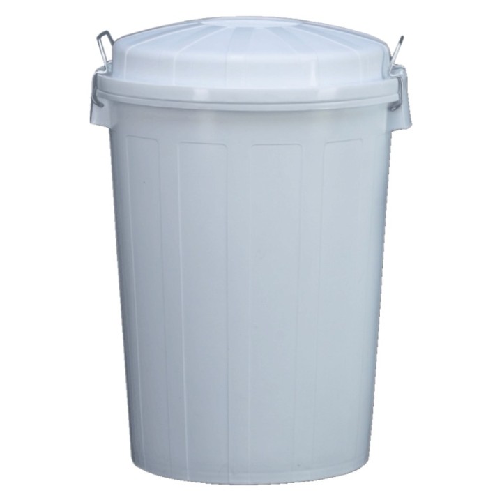 Cubo basura de plástico c/tapa 95 l. blanco