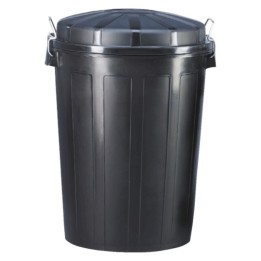 Cubo basura c/tapa plástico 95 l.  negro (1 un.)