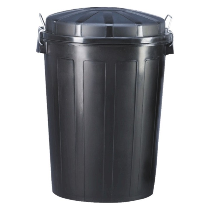 Cubo basura c/tapa plástico 95 l.  negro (1 un.)