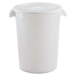 Barreño alimentario industrial c/tapa plástico 100 l. blanco