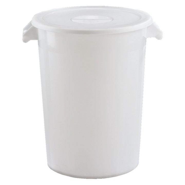 Barreño alimentario industrial c/tapa plástico 100 l. blanco