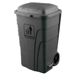 Contenedor c/ruedas y pedal Fire Proh plástico 120 l. gris