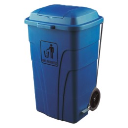 Contenedor c/ruedas y pedal Fire Proh plástico 120 l. azul