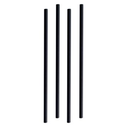 Caña Recta papel biodegradable 200x6 mm.  negro (pq. 1000 un.)