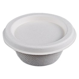 Salsera + Tapa 2oz compostable 70x70x3 mm. 70 cc.  (pq. 100 un.)