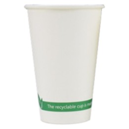 Vaso línea verde cartón 120 ml. blanco (pq. 50 un.)