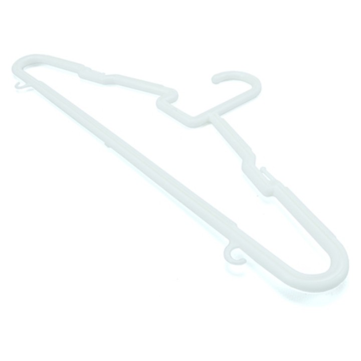 Percha plástico 42 cm. blanca (pq. 3 un.)