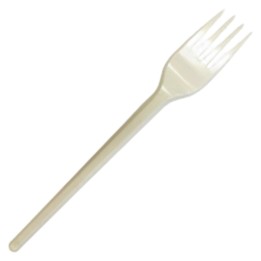 Tenedor reutilizable 165 mm. blanco (pq. 100 un.)