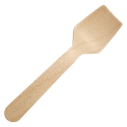 Cucharilla helados tacto agradable madera 9,5 cm.  (pq. 100 un.)