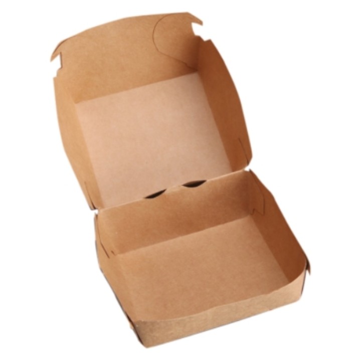 Caja Hamburguesa kraft 150x150x70 cm.  (pq. 50 recip.)