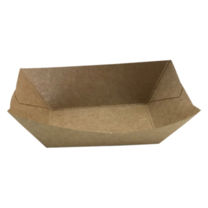 Barqueta kraft 135x85x55 mm. 680 ml.  (pq. 100 recip.)
