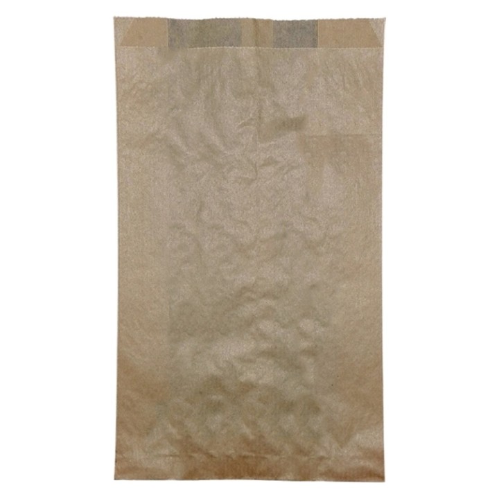 Bolsa papel bollería mediana kraft 14+6x25 cm.  (pq. 1000 un.)