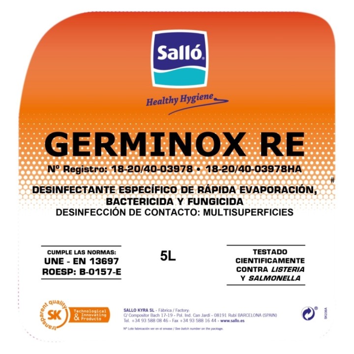 Desinfectante superf. germinox re classic salló  (gf. 5 kg.)