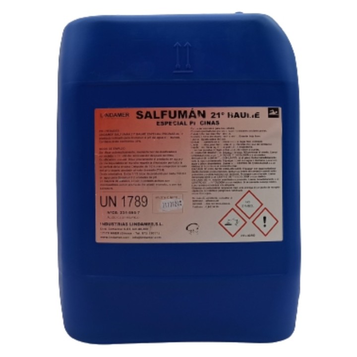 Salfumán concentrado 33% 21° Bé especial piscinas Lindamer (gf. 24 kg.)