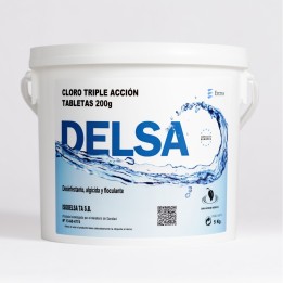 Pastilla cloro 3 acciones piscinas Isodelsa TA (SB) (cb. 5 kg.)