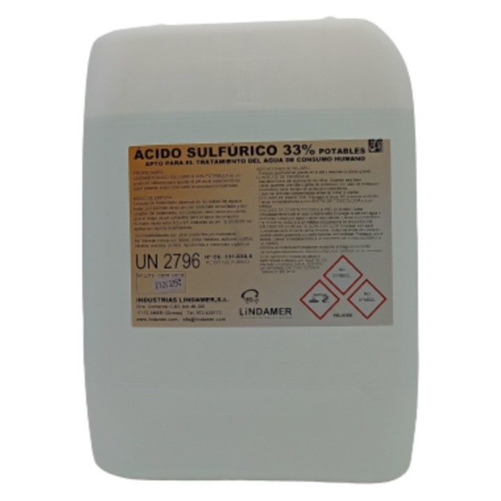 Ácido sulfúrico 33% potables (gf. 25 kg.)