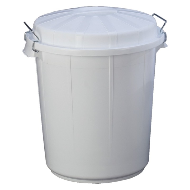 Cubo industrial redondo c/tapa uso alimentario 70 l. blanco