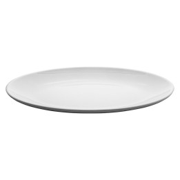 Plato ovalado melamina 23x16 cm.  blanco (cj. 6 pq. 12 un.)