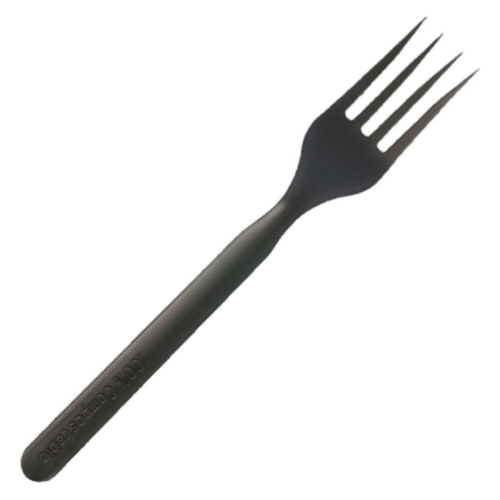 Tenedor 17 cm. negro (pq. 50 un.)